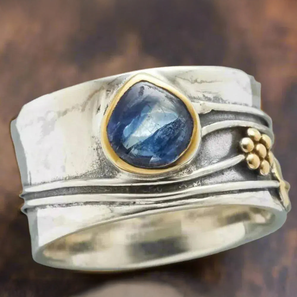 Pierścionek Medytacyjny Boho z Kamieniem Szlachetnym