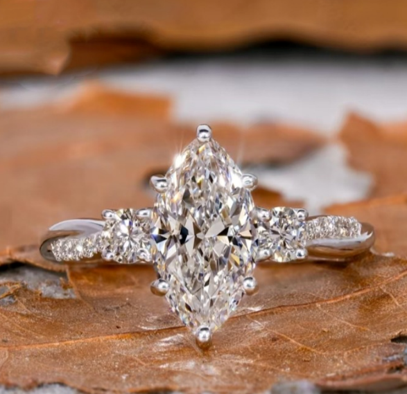 Zestaw pierścionków Maxine | Białe złoto