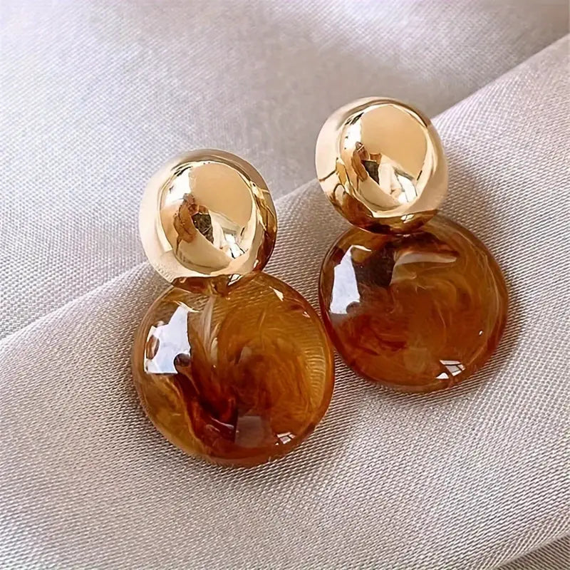 Kolczyki Aurélie Amber Drop | Złoto