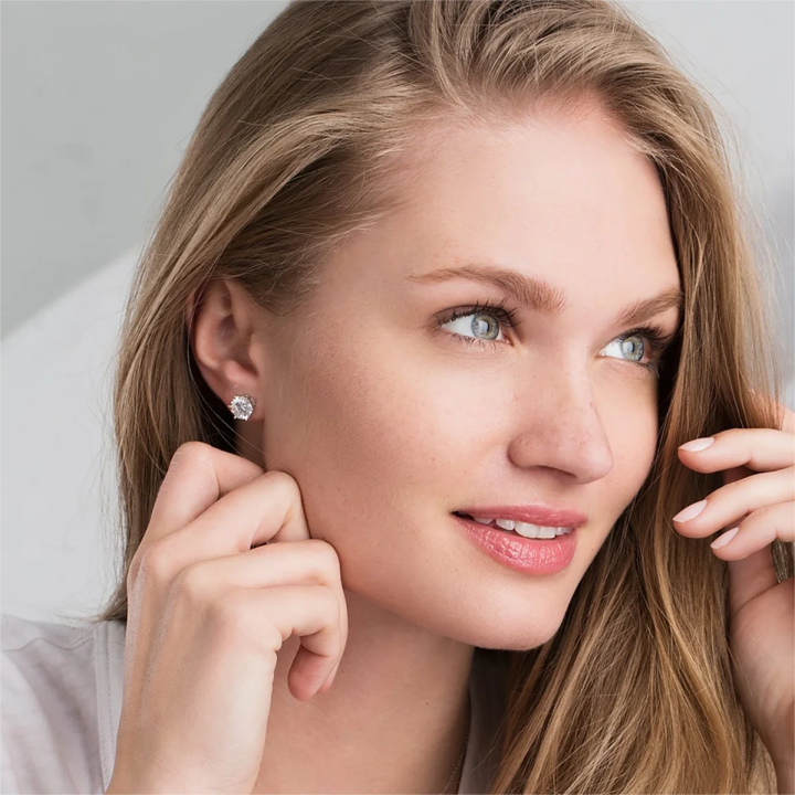 Kolczyki z zapięciem na śrubkę | Białe złoto