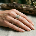 Pierścionek Vintage Złoty z Srebrnymi Warstwami