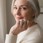 Zestaw Vintage Pierścionków Srebrnych z Turkusowym Szkłem