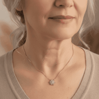 Złoto-Srebrny Naszyjnik Kryształowy z Błyszczącym Płatkiem Śniegu