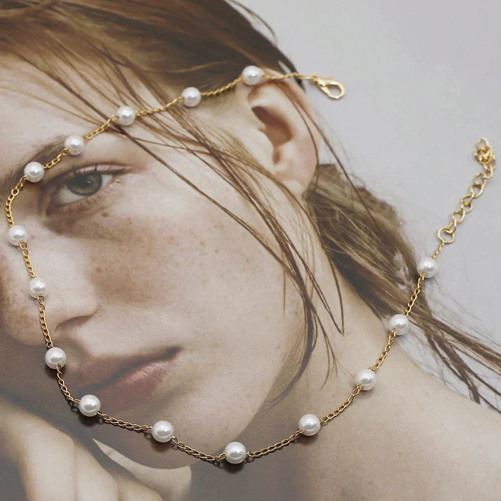 Mały Złoty Naszyjnik z Perłami