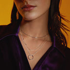 Naszyjnik z trzema rzędami kółek | Białe złoto