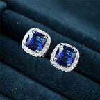 Kolczyki z kwadratowymi wkrętami Saphir | Białe złoto