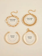 Zestaw bransolet Elan Mercer | Białe złoto